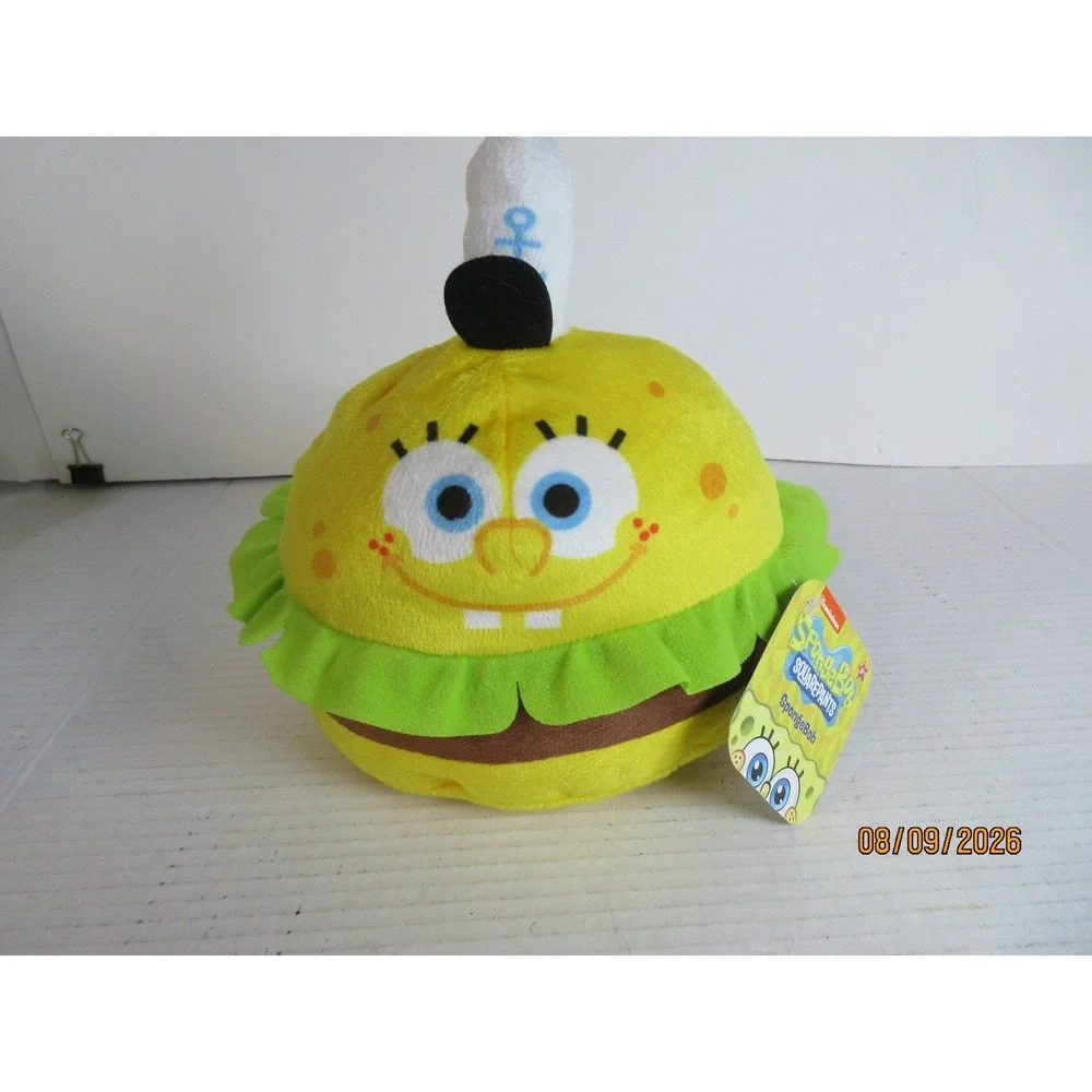 Nickelodeon SpongeBob SquarePants Krabby Patty Burger Plush Toy Yellow NWT